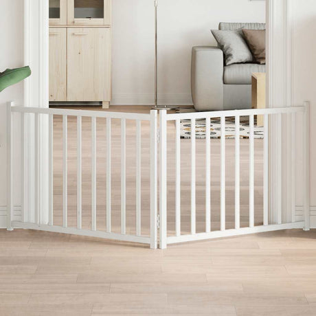Vidaxl foldbar hundelåge 2 paneler 160 cm massiv fyrretræ hvid