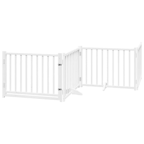 Vidaxl foldbar hundelåge 4 paneler 320 cm massiv fyrretræ hvid