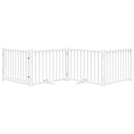 Vidaxl foldbar hundelåge 4 paneler 320 cm massiv fyrretræ hvid