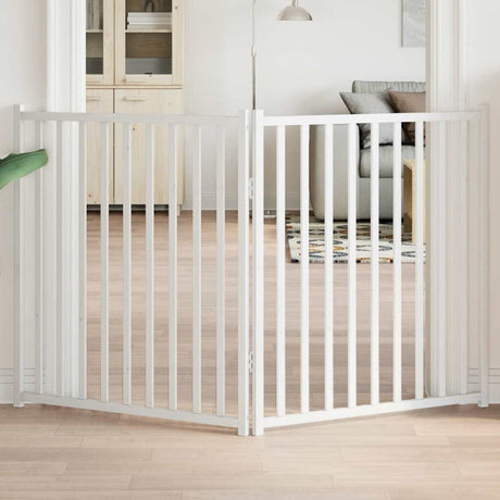Vidaxl foldbar hundelåge 2 paneler 160 cm massiv fyrretræ hvid