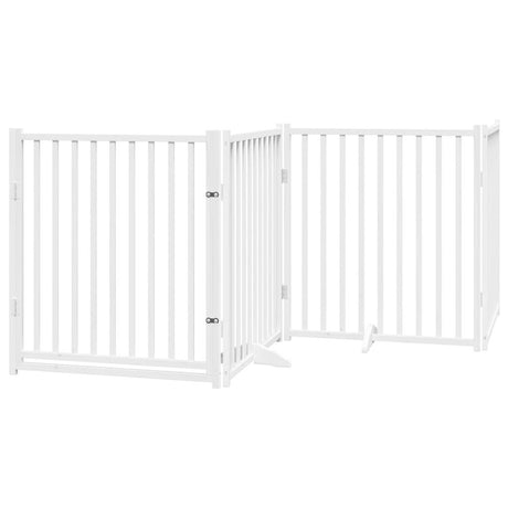Vidaxl foldbar hundelåge 4 paneler 320 cm massiv fyrretræ hvid