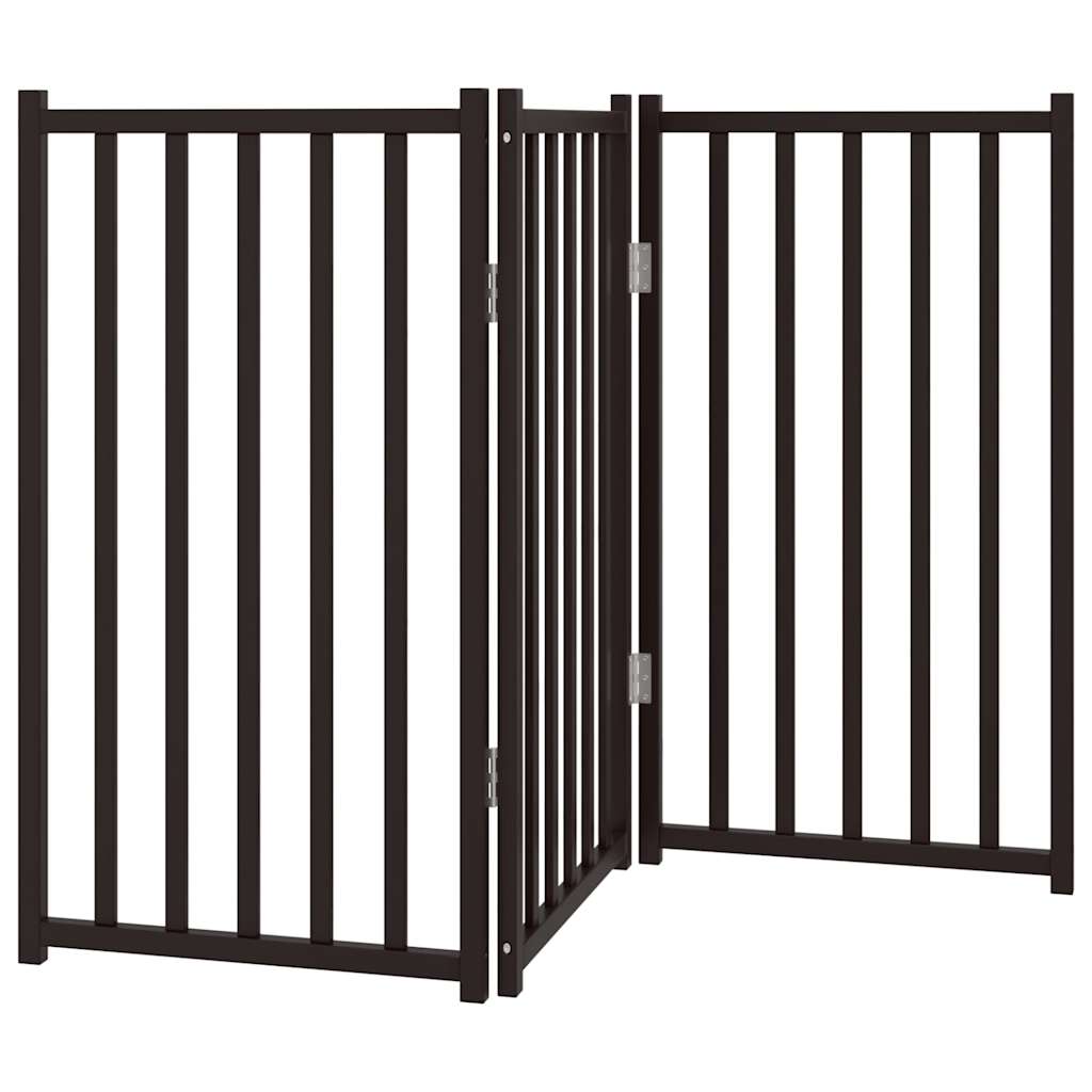 Vidaxl foldbar hundelåge 3 paneler 150 cm massiv fyrretræ sort