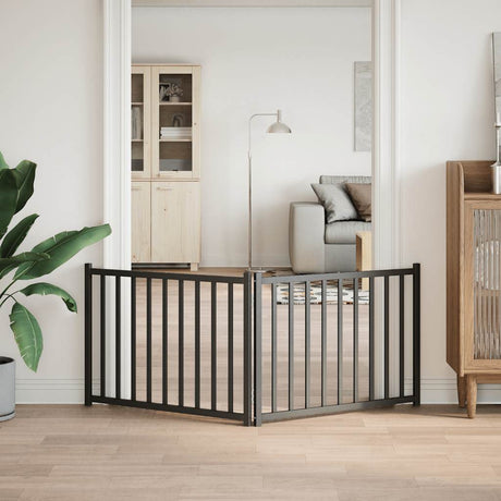 Vidaxl foldbar hundelåge 2 paneler 160 cm massiv fyrretræ sort