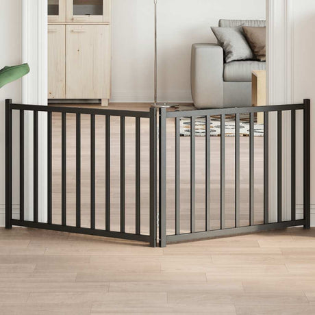 Vidaxl foldbar hundelåge 2 paneler 160 cm massiv fyrretræ sort