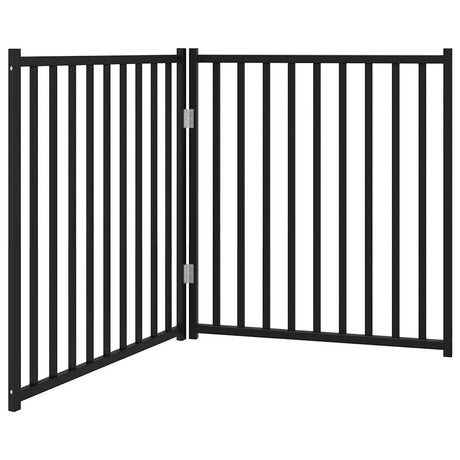 Vidaxl foldbar hundelåge 2 paneler 160 cm massiv fyrretræ sort