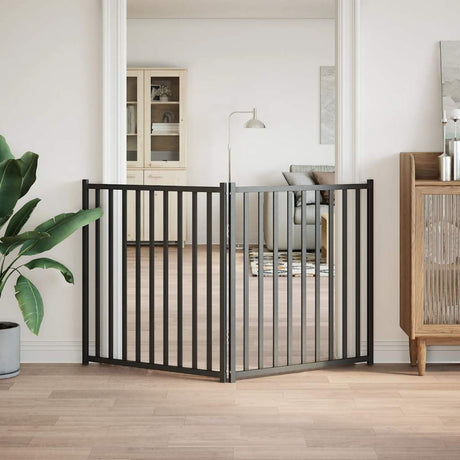 Vidaxl foldbar hundelåge 2 paneler 160 cm massiv fyrretræ sort