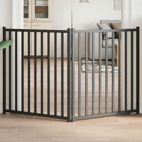 Vidaxl foldbar hundelåge 2 paneler 160 cm massiv fyrretræ sort