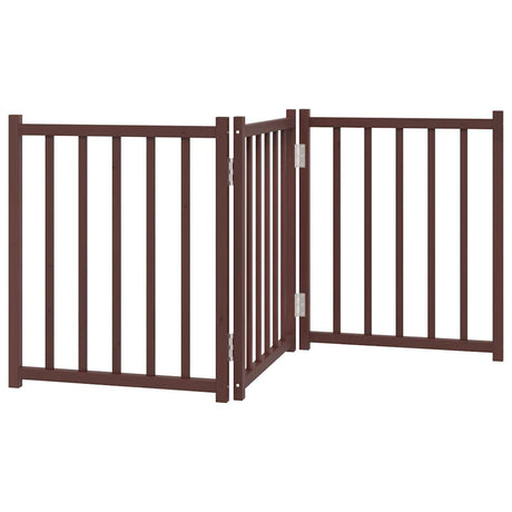 Vidaxl foldbar hundelåge 3 paneler 150cm massiv fyrretræ brun eg