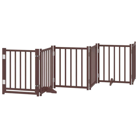 Vidaxl foldbar hundelåge 6 paneler 300cm massiv fyrretræ brun eg