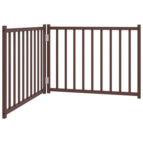 Vidaxl foldbar hundelåge 2 paneler 160cm massiv fyrretræ brun eg