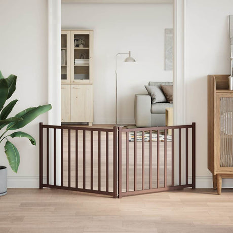 Vidaxl foldbar hundelåge 2 paneler 160cm massiv fyrretræ brun eg