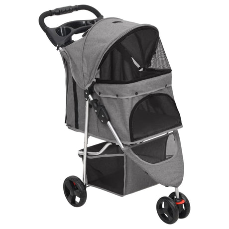 Vidaxl hundebil sammenfoldelig 80x46x98 cm Oxford stof grå