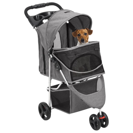 Vidaxl hundebil sammenfoldelig 80x46x98 cm Oxford stof grå