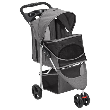 Vidaxl hundebil sammenfoldelig 80x46x98 cm Oxford stof grå