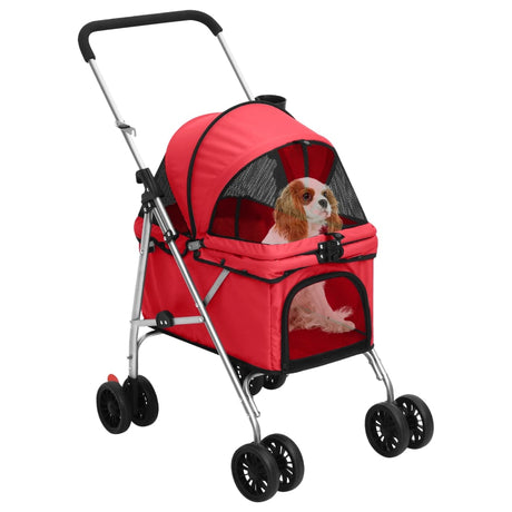 Vidaxl hundebil sammenfoldelig 76x50x100 cm Oxford stof rød