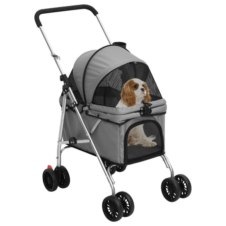 Vidaxl hundebil sammenfoldelig 76x50x100 cm Oxford stof grå