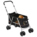 Vidaxl hundebil sammenfoldelig 100x49x96 cm linned støv sort