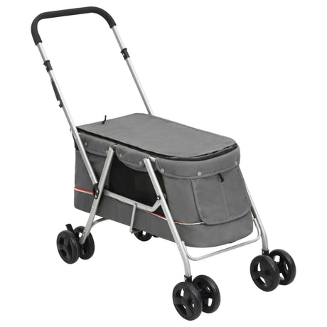 Vidaxl hundebil sammenfoldelig 100x49x96 cm linned stof grå