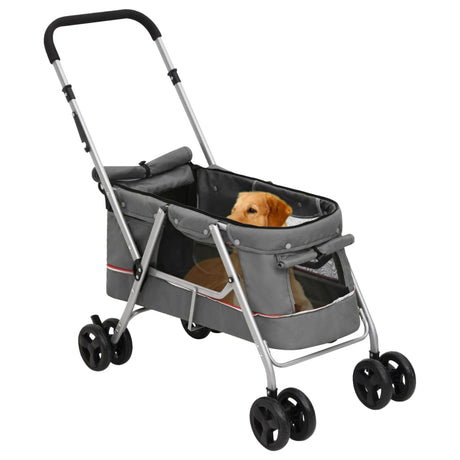 Vidaxl hundebil sammenfoldelig 100x49x96 cm linned stof grå