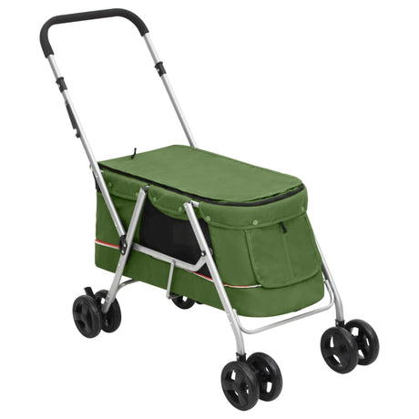 Vidaxl hundebil sammenfoldelig 100x49x96 cm linned stof grøn