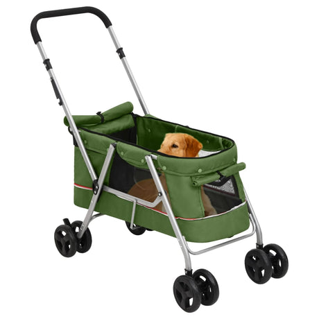 Vidaxl hundebil sammenfoldelig 100x49x96 cm linned stof grøn