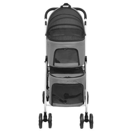 Vidaxl hundebil 2-lags sammenfoldelig 83x48x97 cm Oxford stof grå