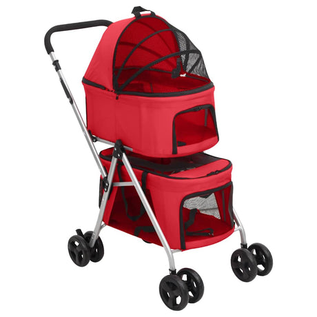 Vidaxl Dog Car 2-lags sammenfoldelig 83x48x97 cm Oxford stof rød