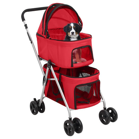Vidaxl Dog Car 2-lags sammenfoldelig 83x48x97 cm Oxford stof rød