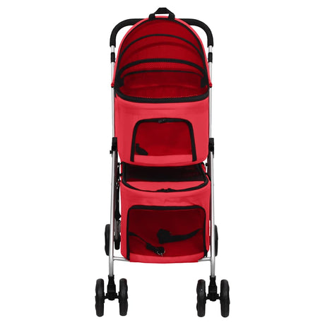 Vidaxl Dog Car 2-lags sammenfoldelig 83x48x97 cm Oxford stof rød