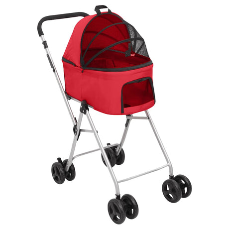 Vidaxl Dog Car 2-lags sammenfoldelig 83x48x97 cm Oxford stof rød