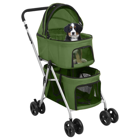 Vidaxl Dog Car 2-lags sammenfoldelig 83x48x97 cm Oxford Stof grøn