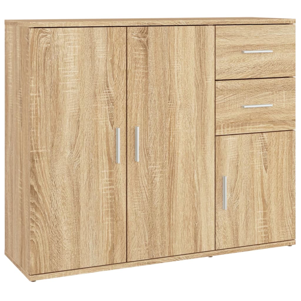 Vidaxl dressoir sonoma eiken 91x29,5x75 cm bewerkt hout