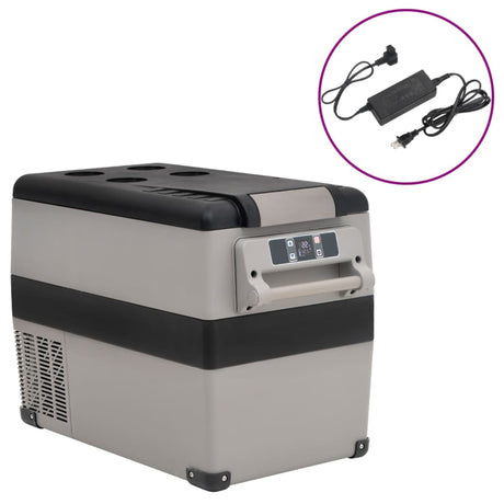 Vidaxx køleboks med håndtag og adapter 35 l pp pe sort og grå