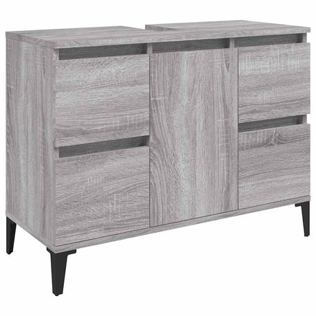 Vidaxl wastafelkast 80x33x60 cm bewerkt hout grijs sonoma eikenkleurig