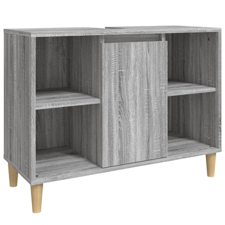 Vidaxl wastafelkast 80x33x60 cm bewerkt hout grijs sonoma eikenkleurig