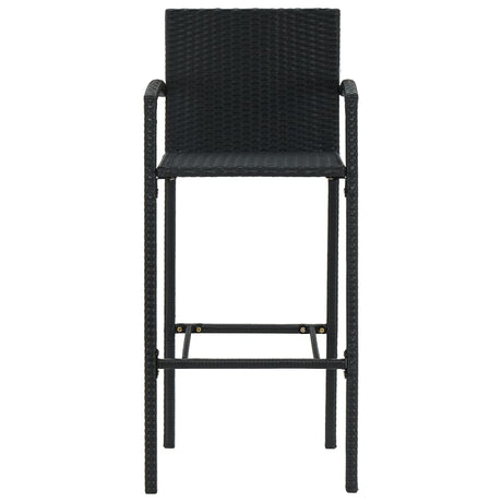 Vidaxl barkrukken 2 st poly rattan zwart
