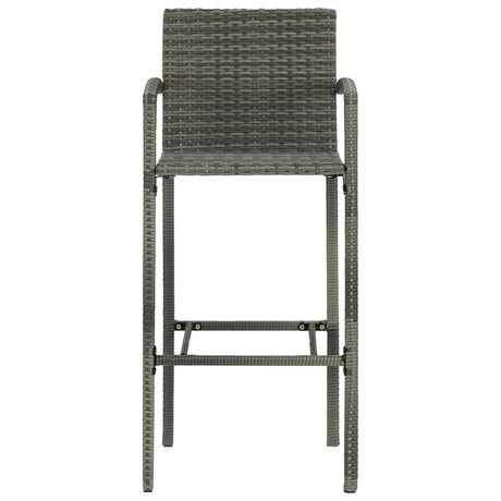 Vidaxl barkrukken 2 st poly rattan grijs