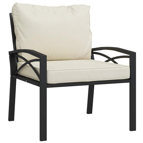 Vidaxl tuinstoel met zandkleurige kussens 68x76x79 cm staal