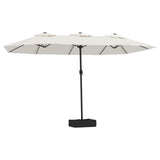 Vidaxl Parasol Double 449x245 cm sandhvid