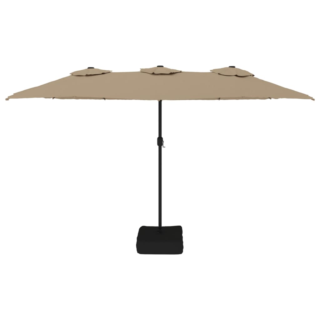 Vidaxl Parasol Double 449x245 cm taupe