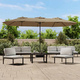 Vidaxl Parasol Double 449x245 cm taupe