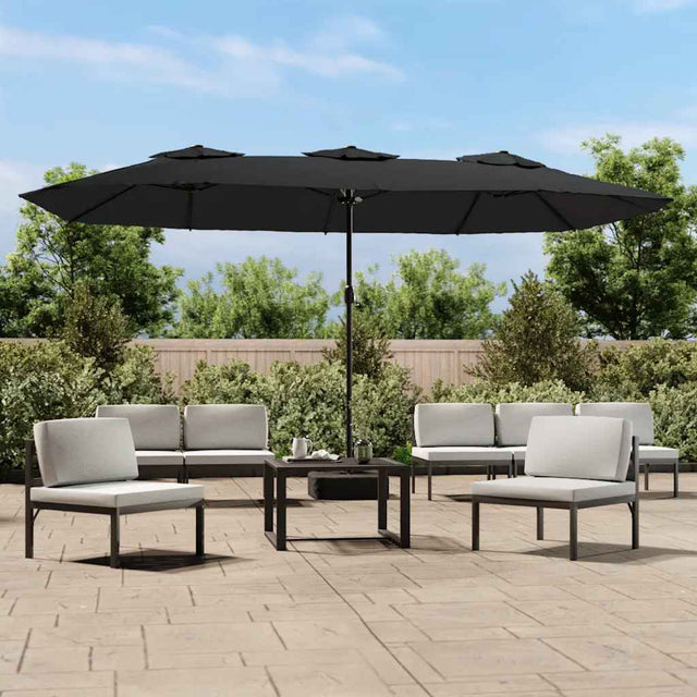 Vidaxx parasol dobbelttag 449x265 cm sort