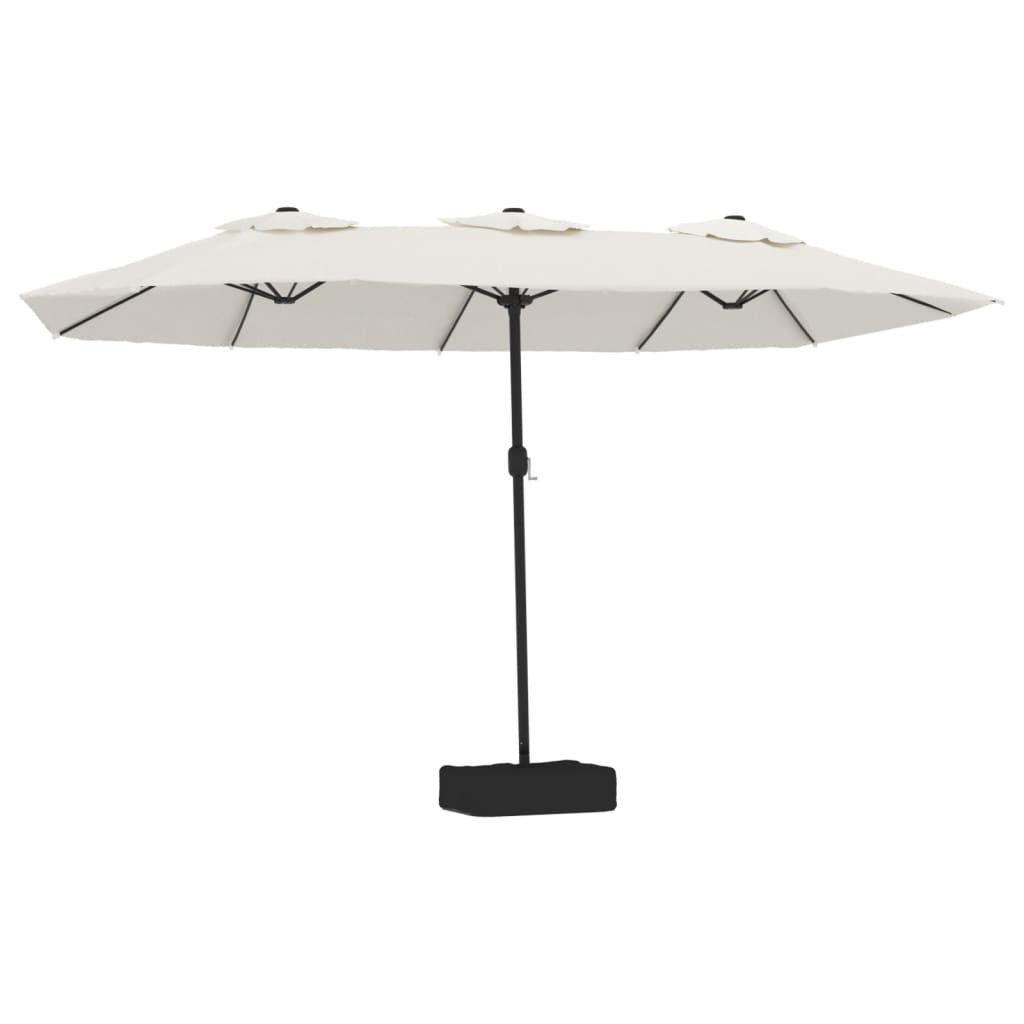 Vidaxx parasol dobbelttag med LED 449x265 cm sandhvid