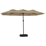 Vidaxx parasol dobbelttag med LED 449x265 cm taupe