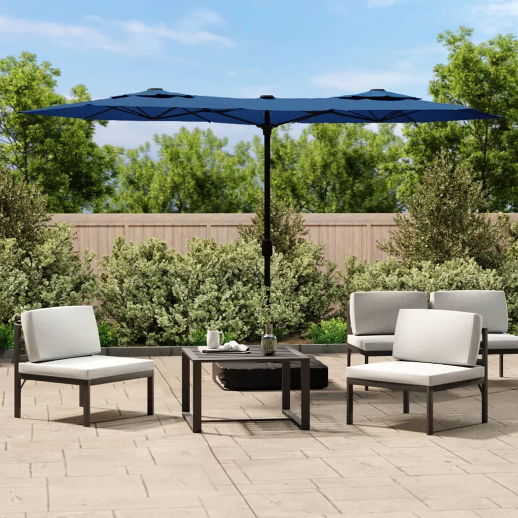 Vidaxx Parasol Double Roof 316x240 cm Azure Blue