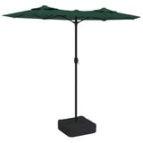 Vidaxx parasol dobbelt med lysdioder 316x145 cm grøn