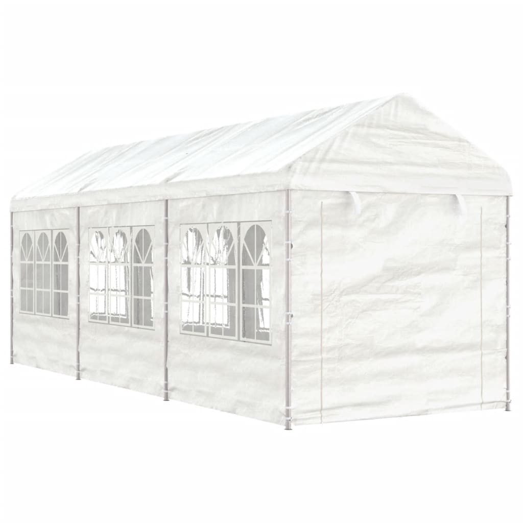 Vidaxl Gazebo med tag 6.69x2.28x2.69 m polyethylenhvide