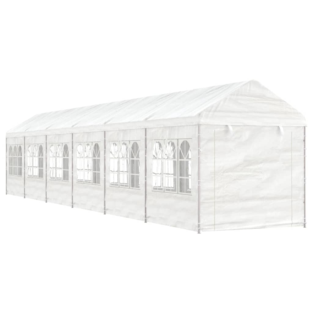 Vidaxl Gazebo med tag 13.38x2.28x2.69 m polyethylenhvide