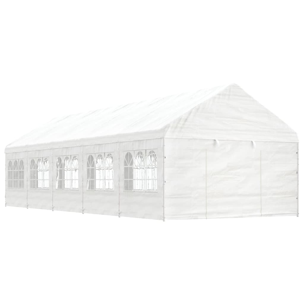Vidaxl Gazebo med tag 11.15x4.08x3.22 m polyethylenhvide
