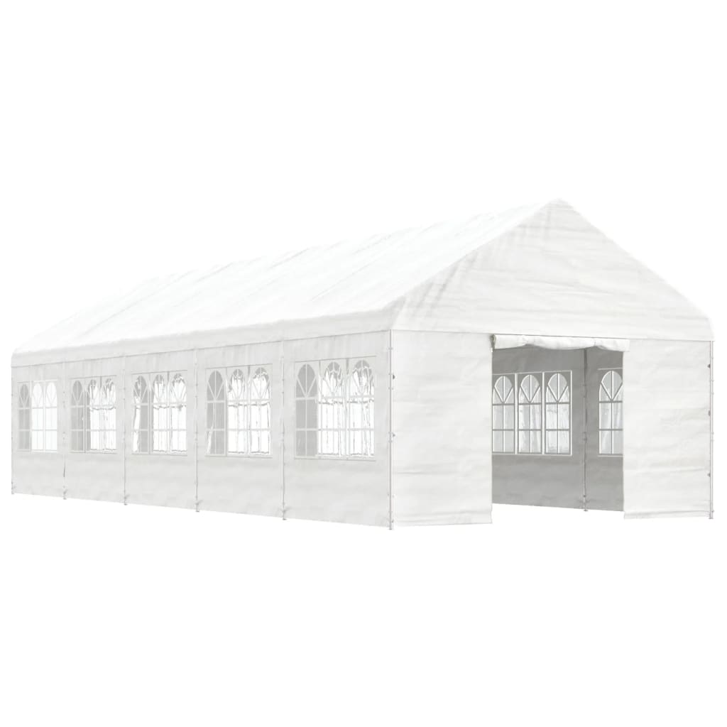 Vidaxl Gazebo med tag 11.15x4.08x3.22 m polyethylenhvide